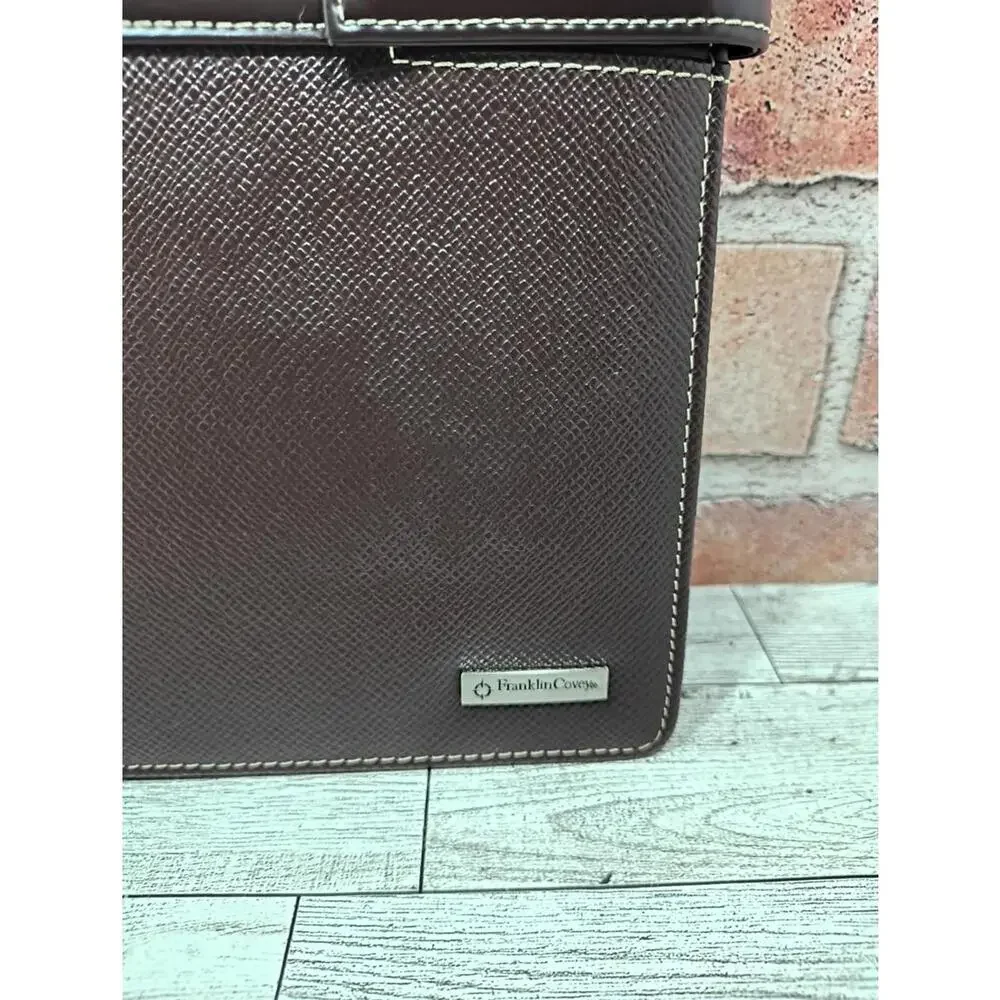 Franklin Covey Brown Note Pad Folio Monarch Notebook Cover Binder 12.5” x 9.75”